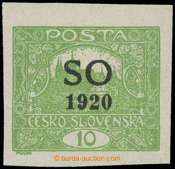 225212 -  Pof.SO4, Hradčany 10h green imperforated, wide margin at t