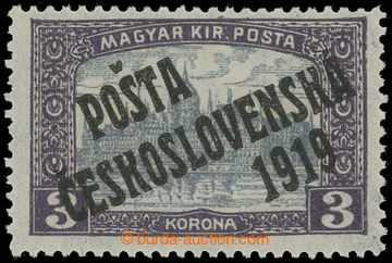 225214 -  Pof.116, 3 Koruna violet / grey, overprint type III., perfe