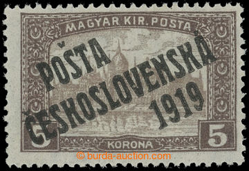 225215 -  Pof.117, 5 Koruna brown, overprint type III., perfectly cen