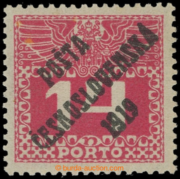 225216 -  Pof.68, Large numerals 14h red, type I.; mint never hinged 
