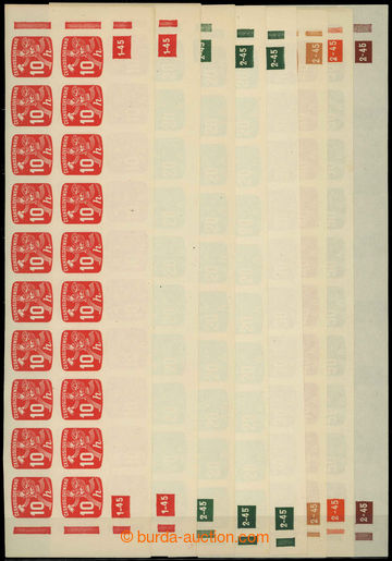 225228 - 1945 Pof.NV24-32, Newspaper stamps 10h - 5CZK, selection of 