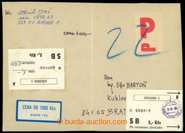 225298 - 1985 PODACÍ LABELS / part cover parcel with číslovanou la