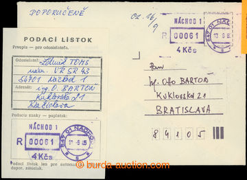 225300 - 1985 Reg letter sent to Slovakia posted to transport vhozen�