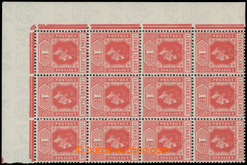 225418 - 1938-1951 SG.99+99a, Jiří VI. 1P scarlet, levý dolní roh