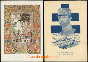 225440 - 1940 M.R. Štefánik - 2ks slovenských pohlednic, 1x jednob