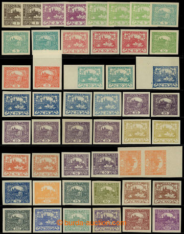 225449 -  Pof.1-26, selection of 49 pcs of imperforate stamps all val