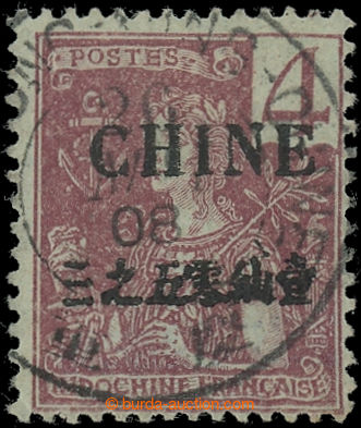 225480 - 1904 Yv.64A, overprint Alegory 4C violet with overprint CHIN