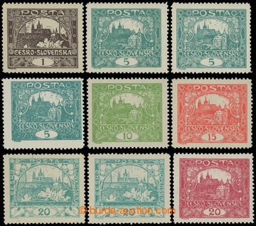 225568 -  Pof.1C, 4C, 6Ca+b, 7Cd, 8C, 9C IIp, comp. 9 pcs of stamp. w