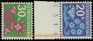 225673 - 1971 Pof.D93xb+94xb, Květy 20h s dolním okrajem a číslem