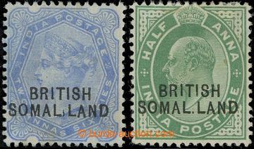 225696 - 1903 SG.18c, 25d, overprint on Indian 2A6P Victoria and 1/2A