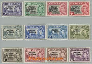 225713 - 1952 SG.1-12, George VI. 1/2P-10Sh with overprint TRISTAN DA