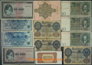 225832 -  SESTAVA / 16ks bankovek - ČSR, Německo, Rakousko + 6ks ú
