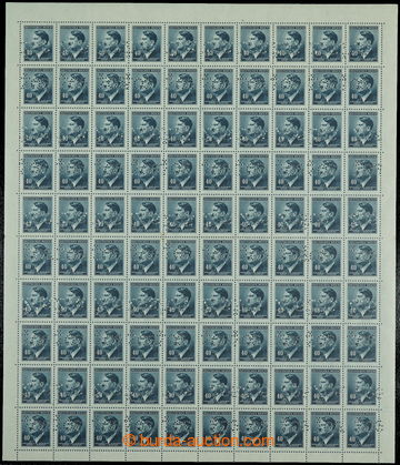 225852 - 1942 Maxa Ž2, complete 100 stamps sheet Bohemian and Moravi