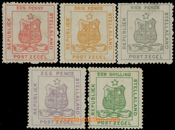 226026 - 1884 SG.1-5, Coat of arms 1P - 1Sh, local issue from Cape To