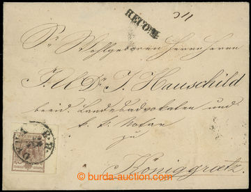 226080 - 1850 Reg letter, 2x 6 Kreuzer type III hand-made paper, in f