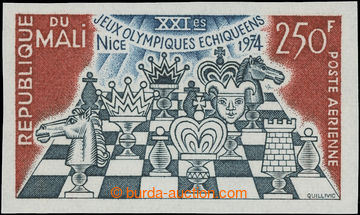 226137 - 1974 CHESS / Mi.430U, Chess - airmail 250F imperforated; sup
