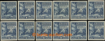 226169 - 1921 SG.153-164, set Native Hut 1/2P-1Sh imperforated PLATE 