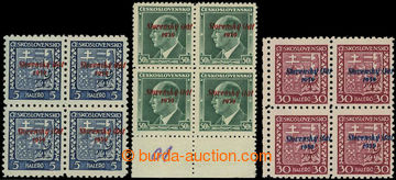 226178 - 1939 Sy.2, 6 and 8, values 5h, 30h and 50h Beneš in blocks 