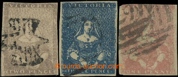226199 - 1850-1854 SG.2, 7, 28, nominal complete first issue Victoria
