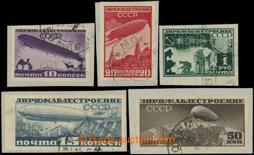 226226 - 1931 Mi.397-401C, Airmail Zeppelin 10K-50K imperforated used
