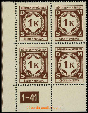 226300 - 1941 Pof.SL6 DČ, I. vydání 1K tmavě hnědá, levý doln
