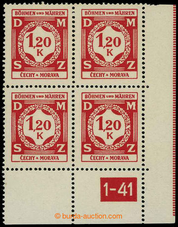226302 - 1941 Pof.SL7 DČ, I. vydání 1,20K červená, pravý dolní