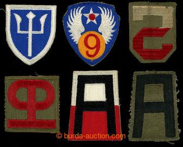 226342 - 1945 USA / VOJENSKÉ NÁŠIVKY / sestava 8ks, 1. armáda (2k