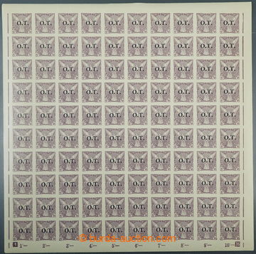 226384 - 1934 COUNTER SHEET / Pof.OT1, 10h violet, complete 100 pcs o