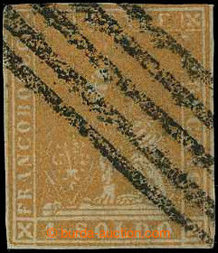 226393 - 1857 Sass.11, Lion 1So ochre; at top close margins, otherwis