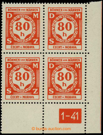 226396 - 1941 Pof.SL5 DČ, I. vydání 80h oranžová, pravý dolní 