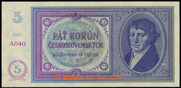 226438 - 1940 Ba.29a, 5 Koruna with hand-made overprint, set A040