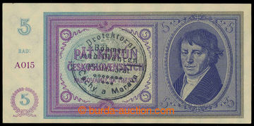226439 - 1940 Ba.29a, 5 Koruna with hand-made overprint, set A015; un