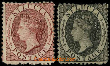 226461 - 1863-1864 SG.5, 11, Victoria 1P red-brown and black, both wi