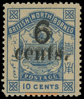 226476 - 1891 SG.56C, Boat 10C blue with overprint 6 CENTS, overprint