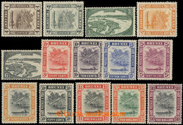 226524 - 1947 SG.79-92, Brunei river 1C-10$, průsvitka násobná scr