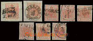 22667 - 1850 comp. 6 pcs of stamp. and 2 cut-squares stamp. issue I 