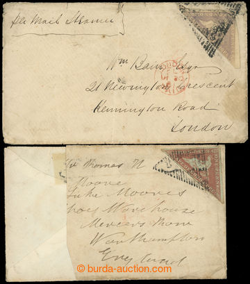 226770 - 1858-1861 dopis a část dopisu, oba zaslané do Anglie, 1x 