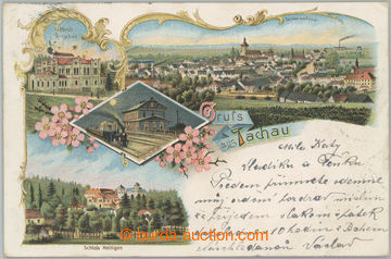 226960 - 1903 TACHOV (Tachau) - 4-okénková kolorovaná lito pohledn