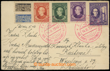 226993 - 1940 SLOVAKOTOUR  / bohatě vyfr. pohlednice zaslaná do Ma