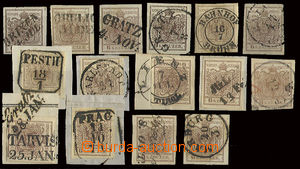 22702 - 1854 comp. 10 pcs of stamp. and 5 pcs of cut-squares values 