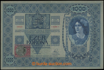 227051 - 1919 Ba.6, 1000 Koruna 1902 with printed revenue, set 1209; 
