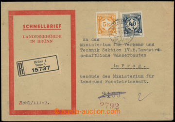 227057 - 1942 služební R-dopis s přítiskem SCHNELLBRIEF, vyfr. sl