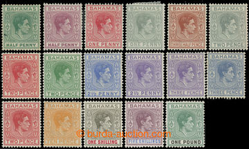 227117 - 1938-1952 SG.149-157a, George VI. - Portraits ½P - £1; com