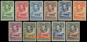 227129 - 1938-1952 SG.118-128, Jiří VI. ½P - 10Sh; kompletní sér