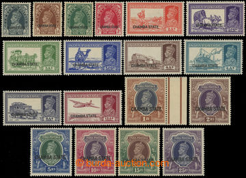 227148 - 1938 SG.82-99, indické Jiří VI. 3Ps - 25Rs Portéty a dop