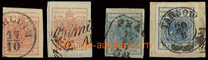 22715 - 1854 issue I, comp. 4 pcs of stamp. with plate variety. 2x v