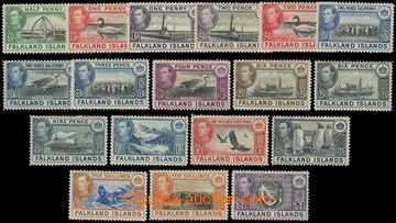 227175 - 1938-1950 SG.146-163, Jiří VI. Motivy ½P - £1; kompletn