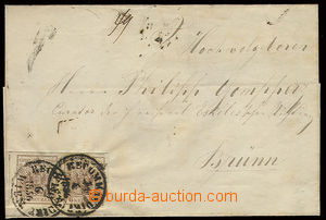 22718 - 1856 1856 registered folded letter with a pair of 6Kr, MP, t