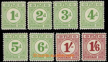 227181 - 1940 SG.D11-D18, Postage due stamps Numerals 1P - 1Sh6P; com