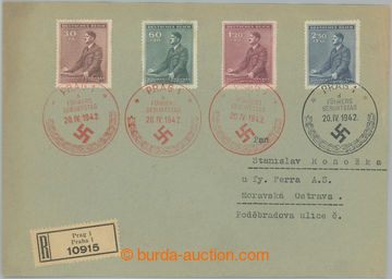 227184 - 1942 PR96, PRAG 1 / Führers Geburtstag, R-dopis se 3 otisky